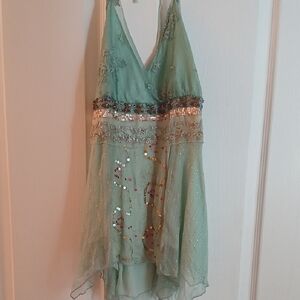 Embellished Green Top